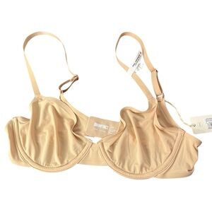 Aerie Smoothez Bra Women's 32B Tan Mesh Unlined Wired Full Coverage Lightweight